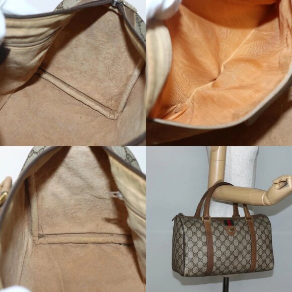 GUCCI GG Supreme Web Sherry Line Bag PVC Beige Gold 111 02 007 Auth bs29491 - Picture 16 of 16